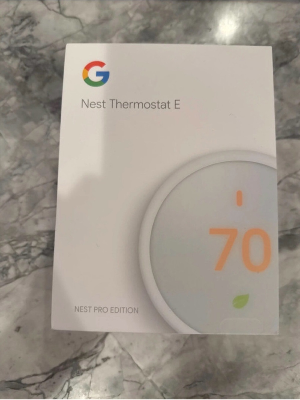 google Nest Thermostat E White with Orange Display Accent